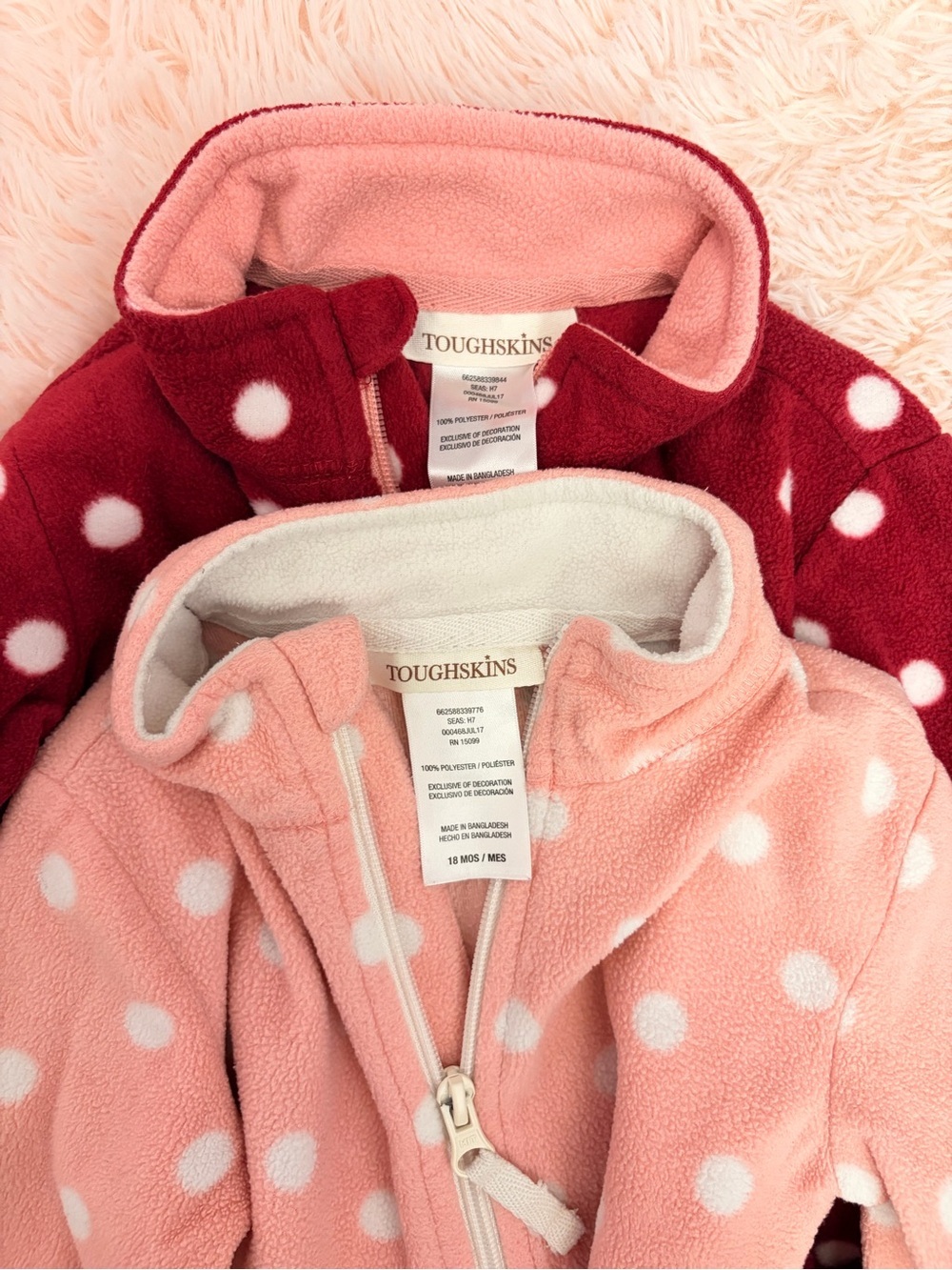 Toughskins Polka Dot Fleece Jackets - Picture 3 of 3